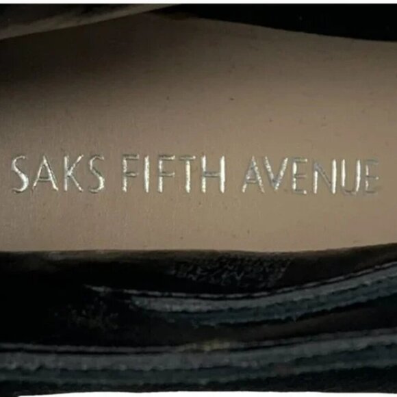 Saks Fifth Avenue Suede Strappy Peep Toe Heels - Size 6.5 - Picture 5 of 7